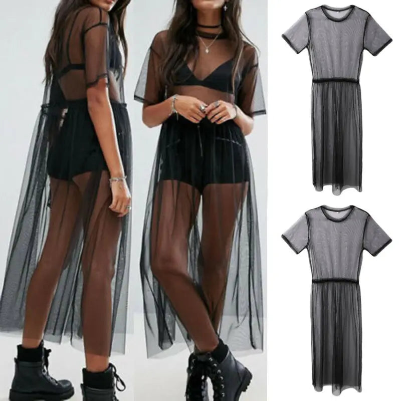 robe longue transparente