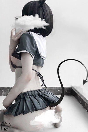 Bandeau De Soubrette Lolita - Noir Et Blanc, En Tissu Doux, Pour Cosplay Et Fêtes Déguisées