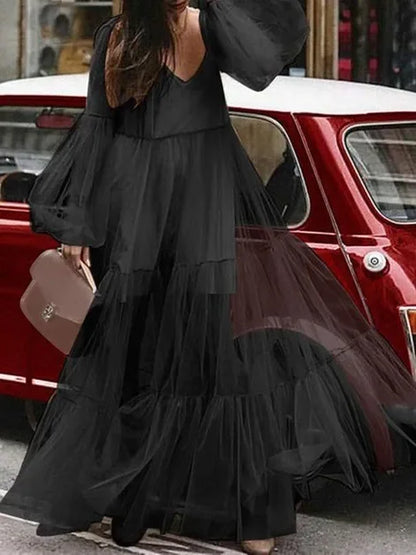 Robe Manche Bouffante Transparente