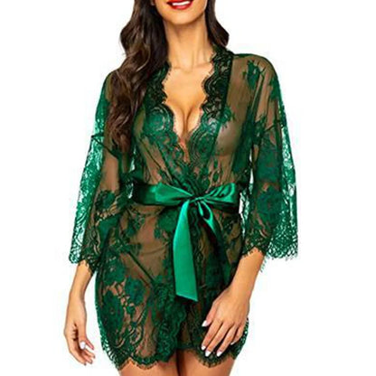 robe de chambre vert transparente