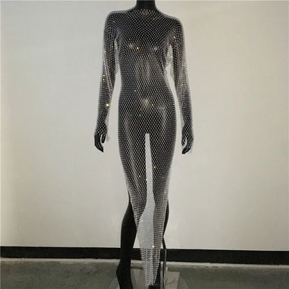 robe strass transparente